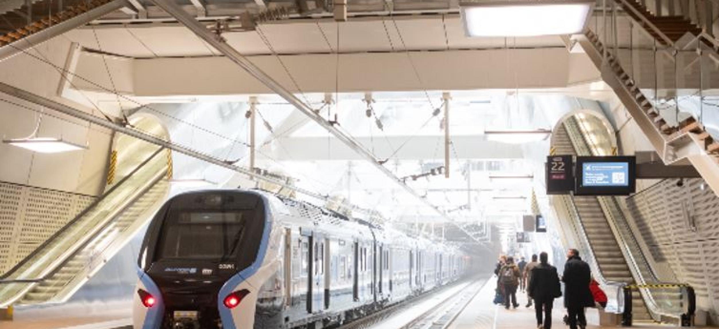 Gare Porte Maillot lors de l'inauguration en mai 2024 à Paris