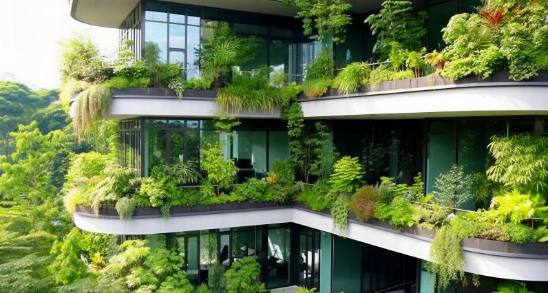 bâtiment et verdure