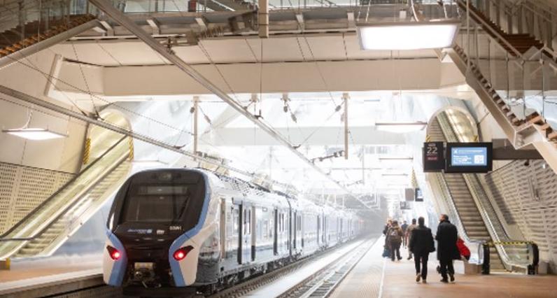 Gare Porte Maillot lors de l'inauguration en mai 2024 à Paris