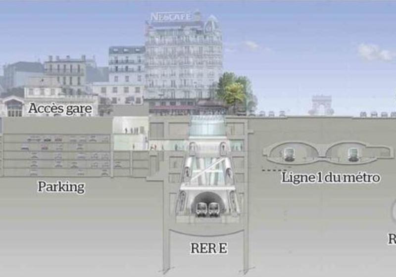 Concept architectural Gare souterraine Porte Maillot Paris